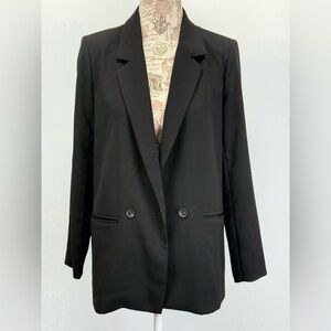 ALEXANDER + DAVID Women's Classic Black double breasted Blazer size S